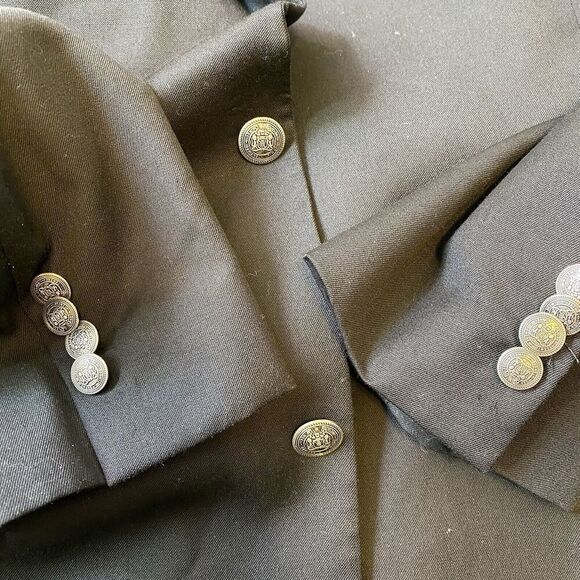 Y2K Jack Victor Classic Powell SPJ Wool Blazer Suit Jacket Sport Coat Black 52PL - Picture 5 of 14